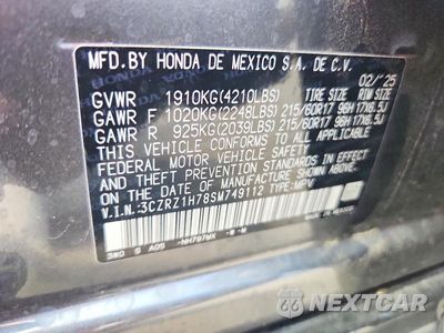 Zdjęcie 13 z 13 samochodu: 2025 HONDA HR-V EXL VIN:3CZRZ1H78SM749112 - miniatura