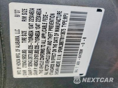 Zdjęcie 13 z 13 samochodu: 2007 HONDA ODYSSEY TOURING VIN:5FNRL38877B113675 - miniatura