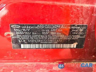 Zdjęcie 12 z 12 samochodu: 2018 HYUNDAI SONATA SEL VIN:5NPE34AF2JH605472 - miniatura
