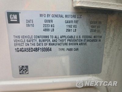 Zdjęcie 12 z 12 samochodu: 2011 BUICK LACROSSE CX VIN:1G4GA5ED4BF193964 - miniatura