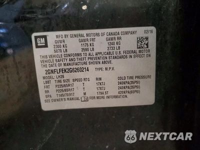 Zdjęcie 12 z 12 samochodu: 2016 CHEVROLET EQUINOX LT VIN:2GNFLFEK2G6260214 - miniatura