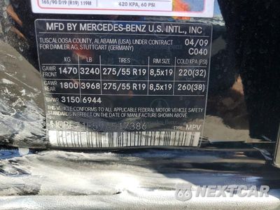 Zdjęcie 13 z 13 samochodu: 2009 MERCEDES-BENZ GL 450 4MATIC VIN:4JGBF71E59A517386 - miniatura