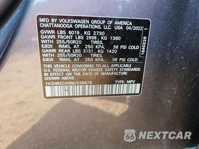 Zdjęcie 13 z 13 samochodu: 2022 VOLKSWAGEN ATLAS SE VIN:1V2HR2CAXNC538878 - miniatura