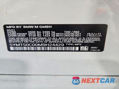 Zdjęcie 13 z 13 samochodu: 2021 BMW X3 M COMPETITION VIN:5YMTS0C00M9H24429 - miniatura