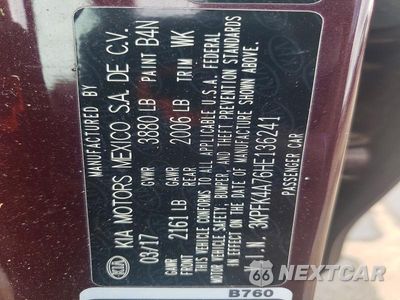 Zdjęcie 12 z 12 samochodu: 2017 KIA FORTE LX VIN:3KPFK4A76HE136241 - miniatura