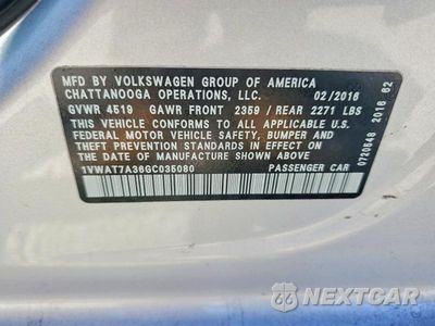 Zdjęcie 12 z 12 samochodu: 2016 VOLKSWAGEN PASSAT S VIN:1VWAT7A36GC035080 - miniatura