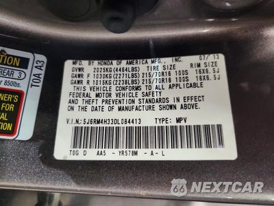 Zdjęcie 13 z 13 samochodu: 2013 HONDA CR-V LX VIN:5J6RM4H33DL084413 - miniatura