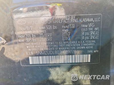 Zdjęcie 13 z 13 samochodu: 2018 HYUNDAI SANTA FE SPORT 2.4L VIN:5NMZUDLB0JH089778 - miniatura