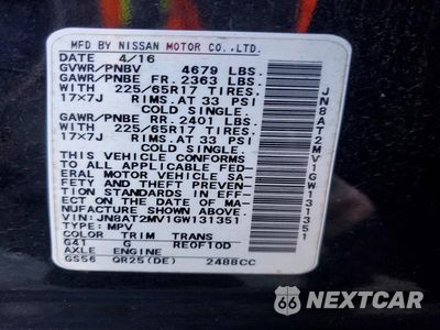 Zdjęcie 13 z 13 samochodu: 2016 NISSAN ROGUE S VIN:JN8AT2MV1GW131351 - miniatura