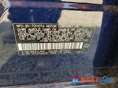 Zdjęcie 12 z 12 samochodu: 2011 LEXUS ES 350 VIN:JTHBK1EG8B2439743 - miniatura