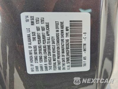 Zdjęcie 13 z 13 samochodu: 2015 HONDA ODYSSEY EXL VIN:5FNRL5H63FB036246 - miniatura