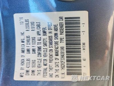 Zdjęcie 13 z 13 samochodu: 2017 HONDA ACCORD LX VIN:1HGCR2F30HA091049 - miniatura