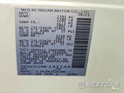 Zdjęcie 13 z 13 samochodu: 2021 NISSAN MURANO SL VIN:5N1AZ2CS4MC141544 - miniatura