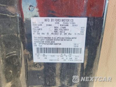 Zdjęcie 12 z 12 samochodu: 2008 FORD F150 SUPERCREW VIN:1FTPW12V58FA88726 - miniatura