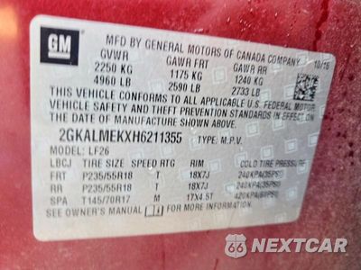 Zdjęcie 13 z 13 samochodu: 2017 GMC TERRAIN SLE VIN:2GKALMEKXH6211355 - miniatura