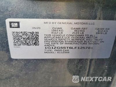Zdjęcie 12 z 12 samochodu: 2020 CHEVROLET MALIBU RS VIN:1G1ZG5ST6LF125781 - miniatura