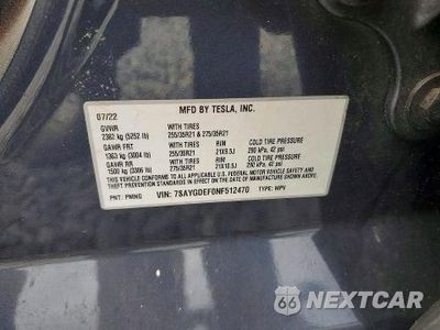Zdjęcie 12 z 12 samochodu: 2022 TESLA MODEL Y VIN:7SAYGDEF0NF512470 - miniatura