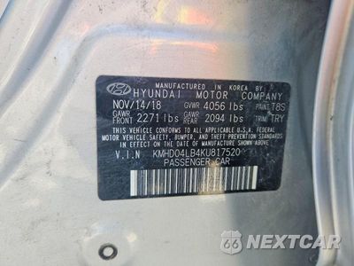 Zdjęcie 13 z 13 samochodu: 2019 HYUNDAI ELANTRA SPORT VIN:KMHD04LB4KU817520 - miniatura