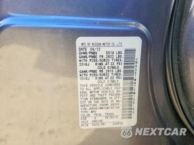 Zdjęcie 13 z 13 samochodu: 2012 INFINITI FX35 BASE VIN:JN8AS1MW7CM156184 - miniatura