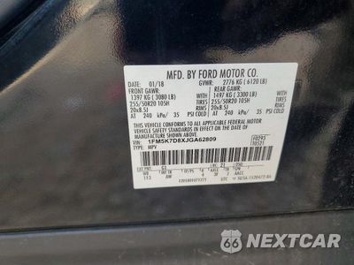 Zdjęcie 13 z 13 samochodu: 2018 FORD EXPLORER XLT VIN:1FM5K7D8XJGA62809 - miniatura