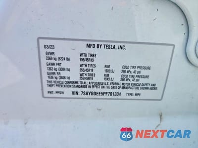 Zdjęcie 12 z 12 samochodu: 2023 TESLA MODEL Y VIN:7SAYGDEE5PF701304 - miniatura