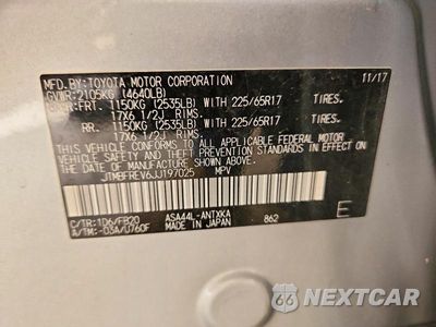 Zdjęcie 14 z 14 samochodu: 2018 TOYOTA RAV4 LE VIN:JTMBFREV6JJ197025 - miniatura