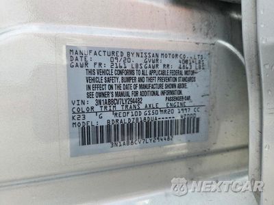 Zdjęcie 12 z 12 samochodu: 2020 NISSAN SENTRA SV VIN:3N1AB8CV7LY294482 - miniatura
