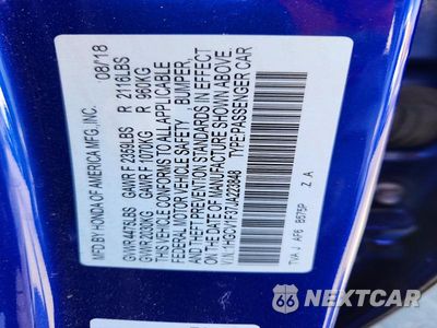 Zdjęcie 13 z 13 samochodu: 2018 HONDA ACCORD SPORT VIN:1HGCV1F37JA223848 - miniatura