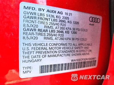 Zdjęcie 14 z 14 samochodu: 2022 AUDI Q3 PREMIUM PLUS S LINE 45 VIN:WA1EECF32N1043907 - miniatura
