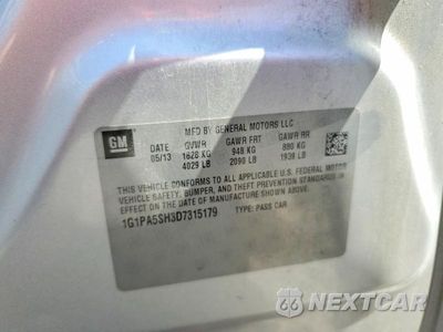 Zdjęcie 12 z 12 samochodu: 2013 CHEVROLET CRUZE LS VIN:1G1PA5SH3D7315179 - miniatura