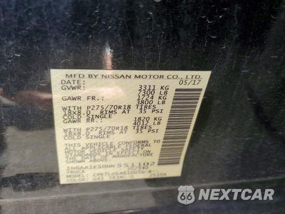 Zdjęcie 12 z 12 samochodu: 2017 NISSAN TITAN PRO-4X VIN:1N6AA1E50HN551102 - miniatura