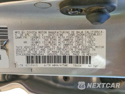 Zdjęcie 12 z 12 samochodu: 2007 TOYOTA TACOMA DOUBLE CAB PRERUNNER VIN:3TMJU62N67M034844 - miniatura