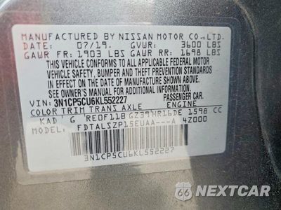 Zdjęcie 13 z 13 samochodu: 2019 NISSAN KICKS SV VIN:3N1CP5CU6KL552227 - miniatura