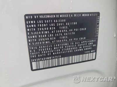 Zdjęcie 13 z 13 samochodu: 2021 VOLKSWAGEN TIGUAN SE VIN:3VV2B7AX4MM147918 - miniatura
