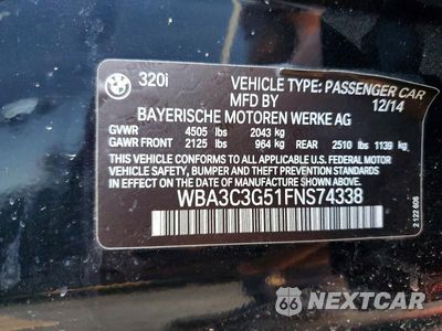 Zdjęcie 12 z 12 samochodu: 2015 BMW 320 I XDRIVE VIN:WBA3C3G51FNS74338 - miniatura