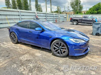 Czwarte zdjęcie samochodu z boku: 2021 TESLA MODEL S VIN:5YJSA1E54MF437068 - miniatura