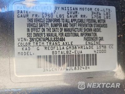 Zdjęcie 12 z 12 samochodu: 2018 NISSAN VERSA SV VIN:3N1CN7AP6JL832484 - miniatura