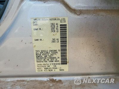 Zdjęcie 12 z 12 samochodu: 2020 NISSAN ALTIMA S VIN:1N4BL4BV3LC239440 - miniatura