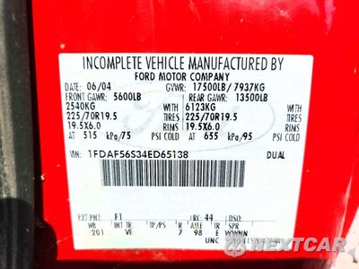 Zdjęcie 12 z 12 samochodu: 2004 FORD F550 SUPER DUTY VIN:1FDAF56S34ED65138 - miniatura