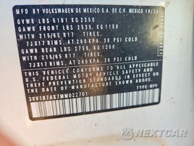 Zdjęcie 13 z 13 samochodu: 2021 VOLKSWAGEN TIGUAN S VIN:3VV1B7AX7MM022701 - miniatura