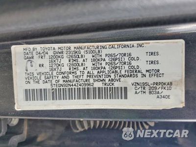 Zdjęcie 12 z 12 samochodu: 2004 TOYOTA TACOMA PRERUNNER V6 VIN:5TEGN92N44Z409962 - miniatura
