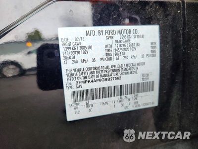Zdjęcie 12 z 12 samochodu: 2016 FORD EDGE SPORT VIN:2FMPK4AP6GBB27562 - miniatura