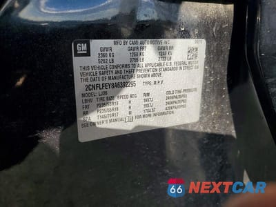 Zdjęcie 12 z 12 samochodu: 2010 CHEVROLET EQUINOX LTZ VIN:2CNFLFEY8A6392295 - miniatura