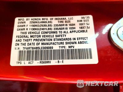 Zdjęcie 14 z 14 samochodu: 2020 HONDA CR-V EXL VIN:7FART6H85LE009069 - miniatura