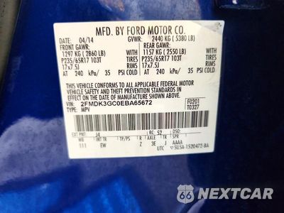 Zdjęcie 13 z 13 samochodu: 2014 FORD EDGE SE VIN:2FMDK3GC0EBA65672 - miniatura