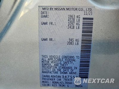 Zdjęcie 13 z 13 samochodu: 2024 NISSAN ALTIMA SV VIN:1N4BL4DV5RN347553 - miniatura