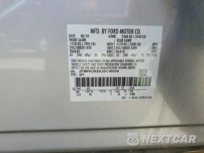 Zdjęcie 14 z 14 samochodu: 2018 FORD EDGE TITANIUM VIN:2FMPK3K8XJBC49334 - miniatura