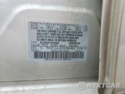Zdjęcie 12 z 12 samochodu: 2017 NISSAN SENTRA S VIN:3N1AB7AP1HY380554 - miniatura