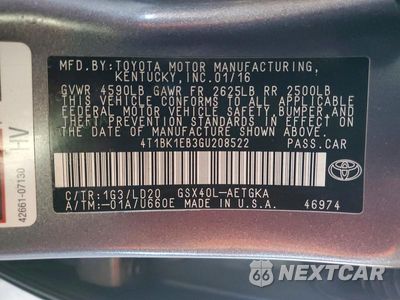 Zdjęcie 12 z 12 samochodu: 2016 TOYOTA AVALON XLE VIN:4T1BK1EB3GU208522 - miniatura