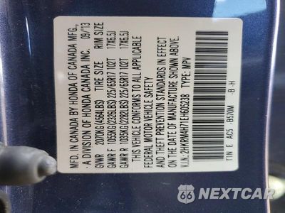 Zdjęcie 13 z 13 samochodu: 2014 HONDA CR-V EXL VIN:2HKRM4H71EH605238 - miniatura